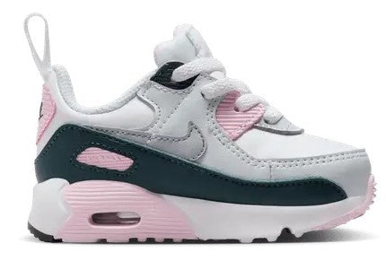 Toddler's Nike Air Max 90 Easyon White/Wolf Grey-Pink Foam (HF6359 104)