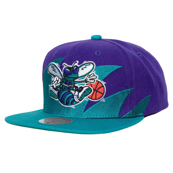 Mitchell & Ness Purple/Teal NBA Charlotte Hornets Sharktooth HWC Snapback - OSFA