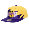 Mitchell & Ness Yellow/Purple NBA Los Angeles Lakers Sharktooth HWC Snapback - OSFA