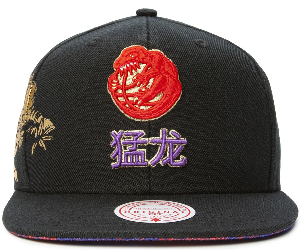 Men's Mitchell & Ness Black NBA Toronto Raptors Water Tiger HWC Snapback - OSFA