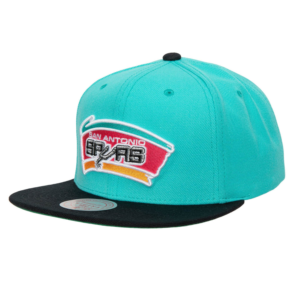 Mitchell & Ness Teal/Black NBA San Antonio Spurs Team 2 Tone 2.0 HWC Snapback - OSFA