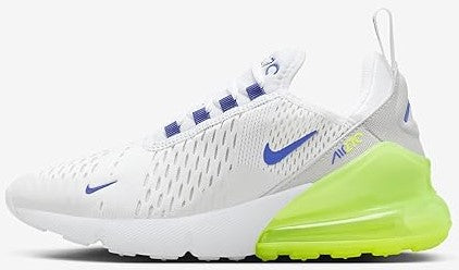 Big Kid's Nike Air Max 270 BG White/Astronomy Blue-Volt (HJ9237 100)