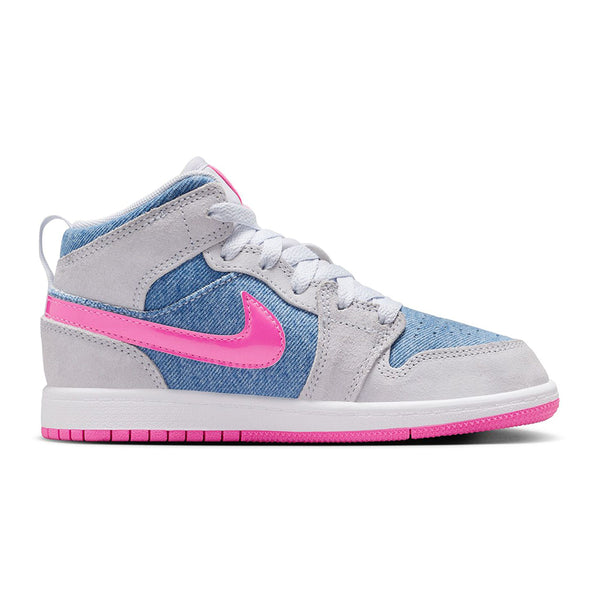 Big Kid's Jordan 1 Mid SE Cobalt Bliss/Pink Glow-White (HQ1998 400)