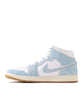 Women's Jordan 1 Mid White/Worn Blue-Sail (HQ2005 100)