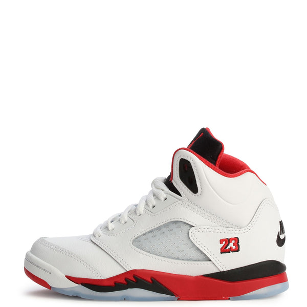 Little Kid's Jordan 5 Retro OG White/Fire Red-Black (HQ7979 101)