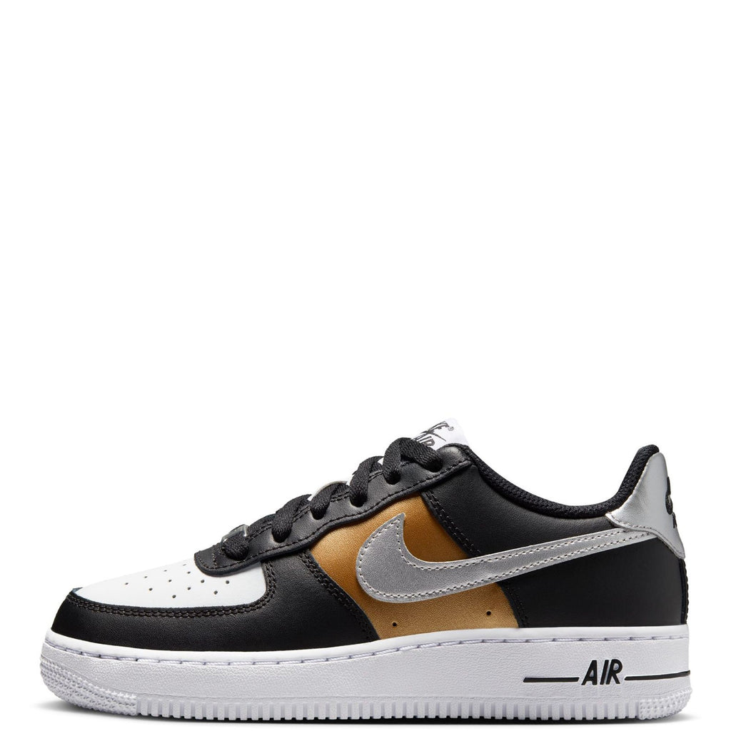 Big Kid's Nike Force 1 BG Black/Metallic Silver-White (HV0937 010)