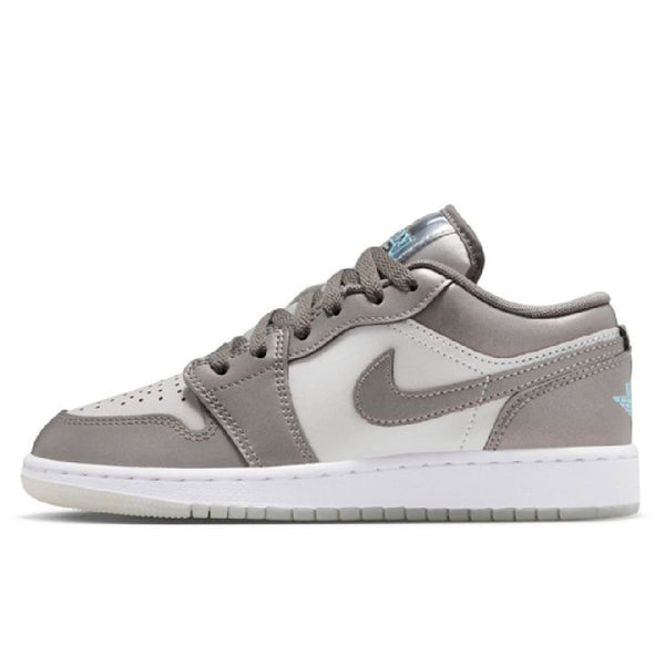 Big Kid's Jordan 1 Low SE Flat Pewter/Blue Chill (HV4398 014)