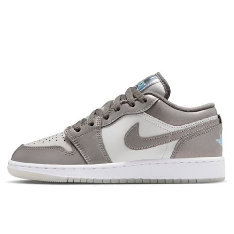 Big Kid's Jordan 1 Low SE Flat Pewter/Blue Chill (HV4398 014)