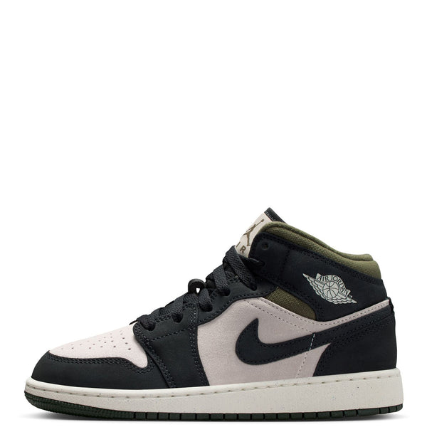 Big Kid's Jordan 1 Mid SE LT Orewood Brn/Off Noir (HV4399 102)