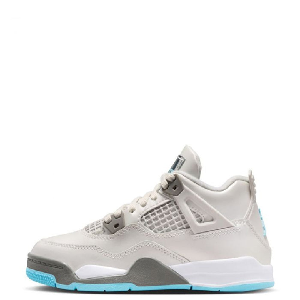 Little Kid's Jordan 4 Retro Photon Dust/Blue Chill (HV4682 014)