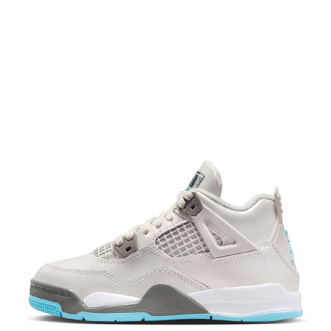 Little Kid's Jordan 4 Retro Photon Dust/Blue Chill (HV4682 014)