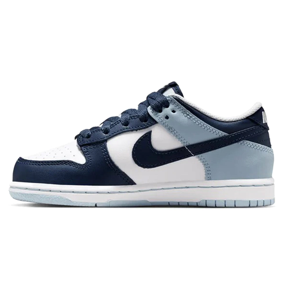 Little Kid's Nike Dunk Low White/Midnight Navy (IB3687 100)