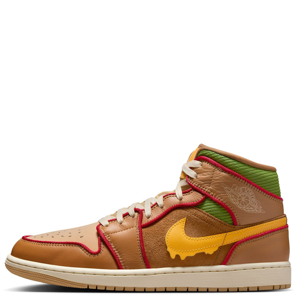 Men's Jordan 1 Mid SE Flax/University Gold-Sesame (IB7403 224)