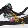 Women's Nike Air Force 1 '07 PRM 'Flowers' Blk/Wht-Mtlc Gold (IB6644 001)