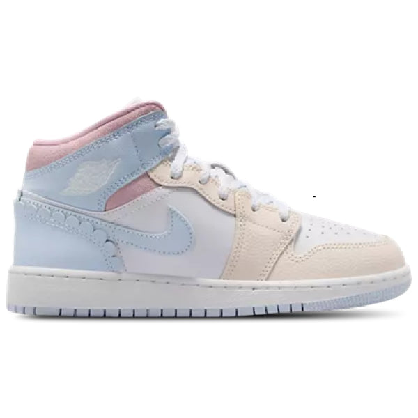 Big Kid's Jordan 1 Mid SE Half Blue/Half Blue-Pale Ivory (IB7507 403)