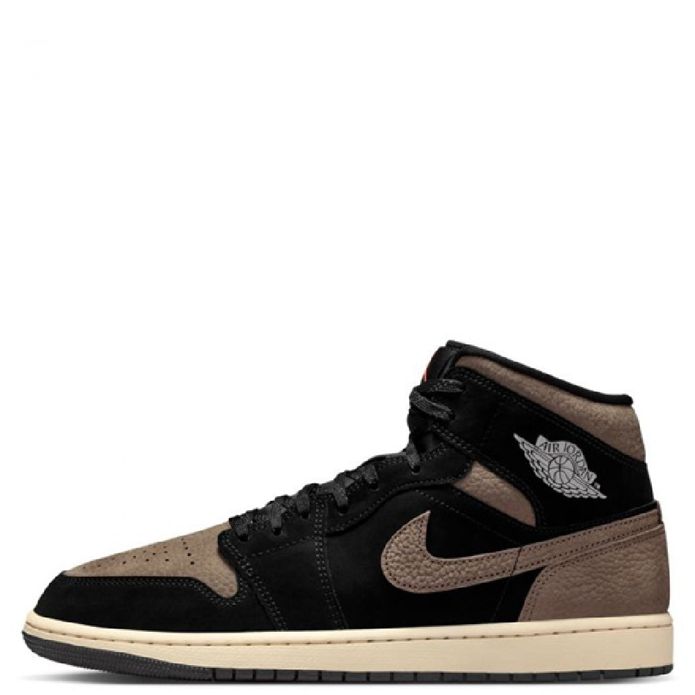 Men's Jordan 1 Mid SE Black/Olive Grey-LT Wild Mango (IB7110 002)