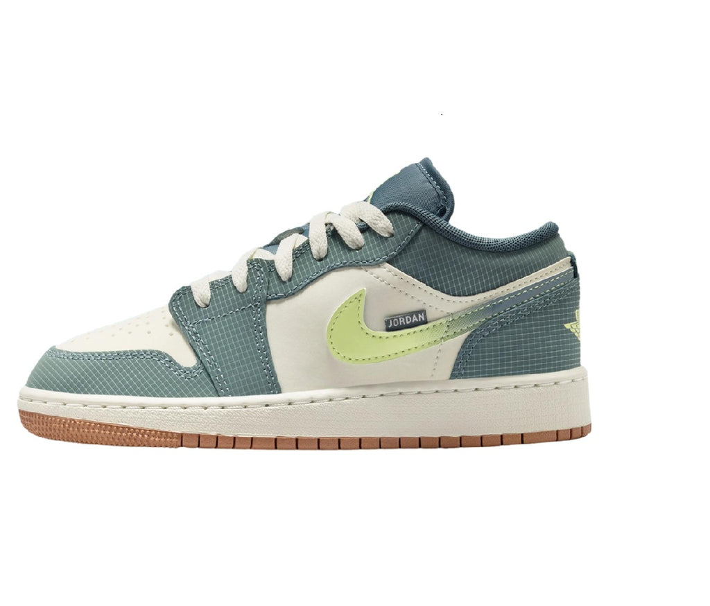 Big Kid's Jordan 1 Low SE Sea Glass/LT Lemon Twist-Hasta (IB7112 001)