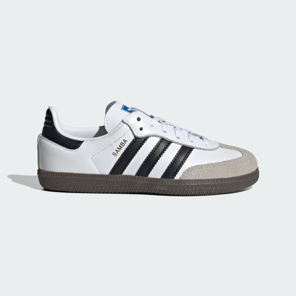 Little Kid's Adidas Samba OG C Cloud White/Core Black-Gum (IE3677)