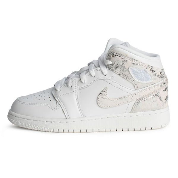 Big Kid's Jordan 1 Mid SE BG White/Field Silver-White-White (IR2320 100)