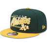 Men's New Era 9Fifty MLB Oakland Athletics Team Script Green/Gold Snapback (60268980) - OSFM