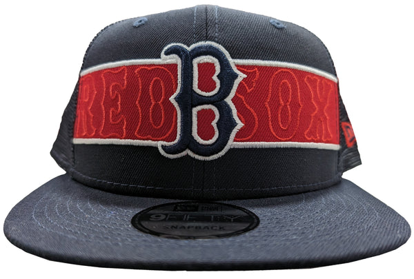 Men's New Era 9Fifty MLB Boston Red Sox Navy Blue/Red Trucker Snapback (60200058) - OSFM
