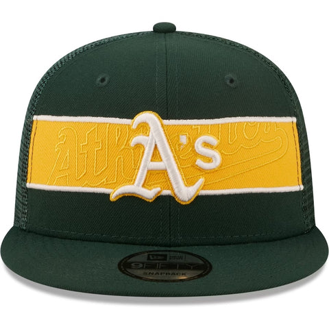 Men's New Era 9Fifty MLB Oakland Athletics Green/Yellow Trucker Snapback (60200478) - OSFM