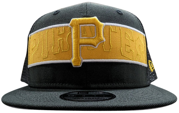 Men's New Era 9Fifty MLB Pittsburgh Pirates Black/Yellow Trucker Snapback (60200495) - OSFM