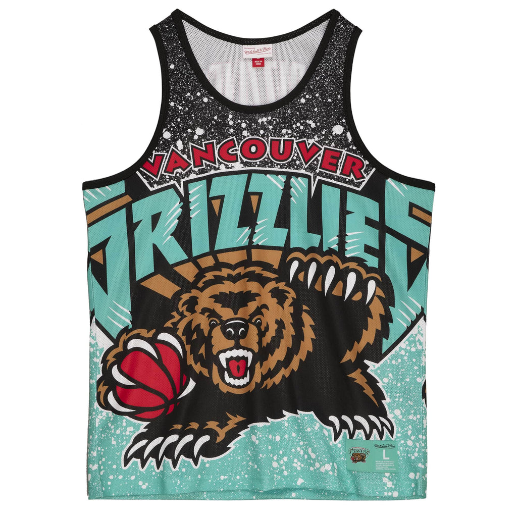 Men's Mitchell & Ness Blk NBA Vancouver Grizzlies Jumbotron Mesh Tank