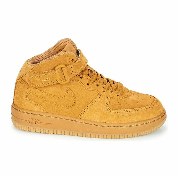 Little Kid's Nike Force 1 Mid LV8 Flax/Flax-Outdoor Green (859337 200)