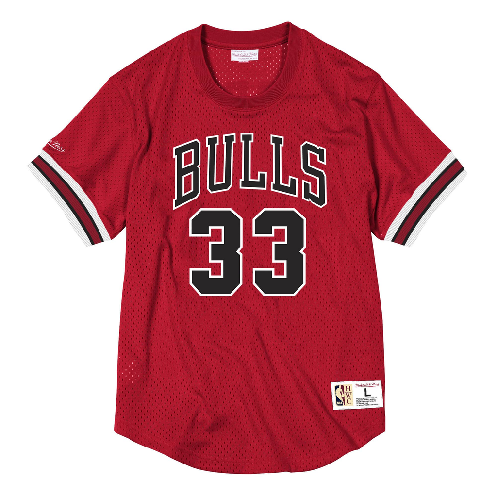 Men's Mitchell & Ness NBA Chicago Bulls 1996 Scottie Pippen Scarlet Mesh Jersey