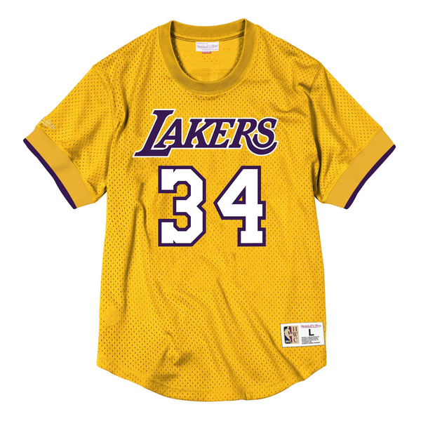 Mitchell & Ness NBA Los Angeles Lakers 2004 Shaquille O'Neal Gold Mesh Jersey