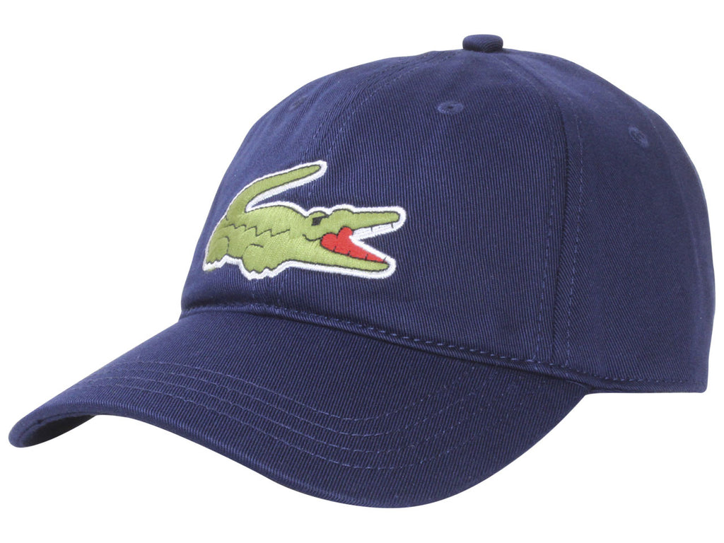 Men's Lacoste Navy Blue Oversized Crocodile Strapback Cap - OSFA