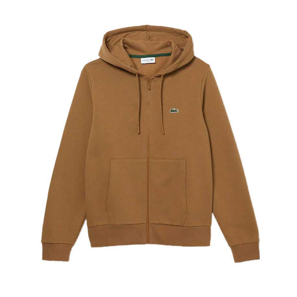 Men's Lacoste Brown Kangaroo Pocket Fleece Hoodie Sweatshirt