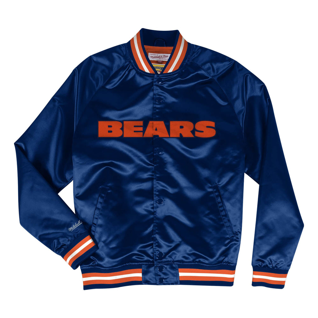 Men's Mitchell & Ness NFL Chicago Bears Navy Lightweight Satin Jacket