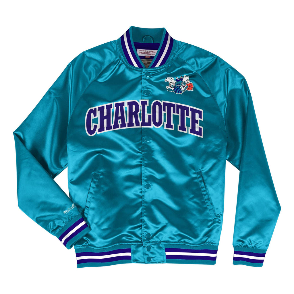 Men's Mitchell & Ness NBA Charlotte Hornets Teal Lightweight Satin Jacket