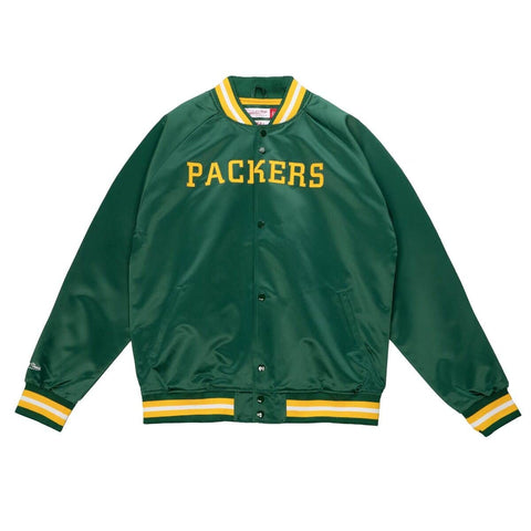 Men's Mitchell & Ness NFL Green Bay Packers Green Lightweight Satin Jacket