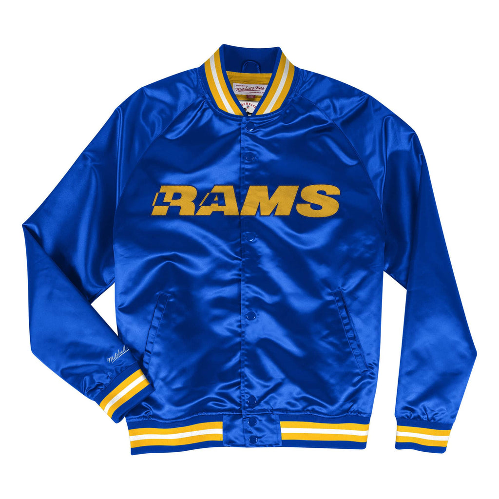 Men's Mitchell & Ness NFL Los Angeles Rams Royal Blue Lightweight Satin Jacket