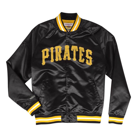 Men's Mitchell & Ness Black MLB Pittsburgh Pirates Lightweight Satin Jacket