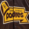 Men's Mitchell & Ness MLB San Diego Padres Brown Lightweight Satin Jacket