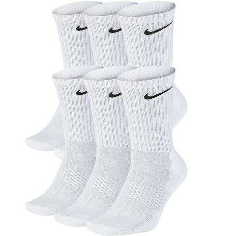 Men's Nike Everyday Cushioned Training Crew Socks White (6 Pair)