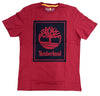 Men's Timberland Scarlet/Black SS Stack Logo T-Shirt