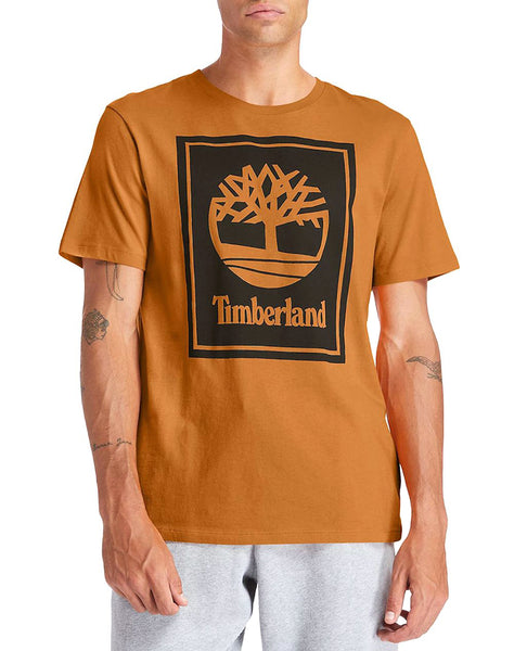 Men's Timberland Wheat Boot/Black SS Stack Logo T-Shirt