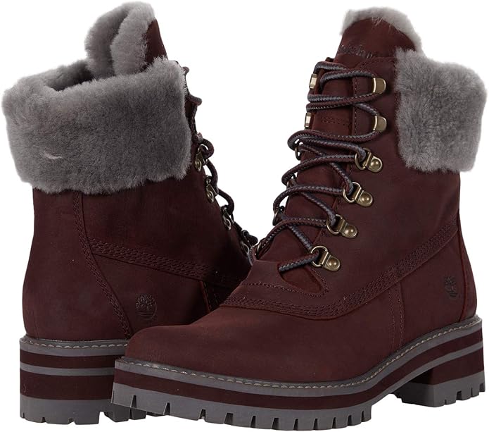 Women's Timberland Courmayeur Valley 6 In Shearling Burgundy Nubuck (TB0A2DUM C60)