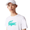 Men's Lacoste White/Green Sport 3D Print Croc T-Shirt