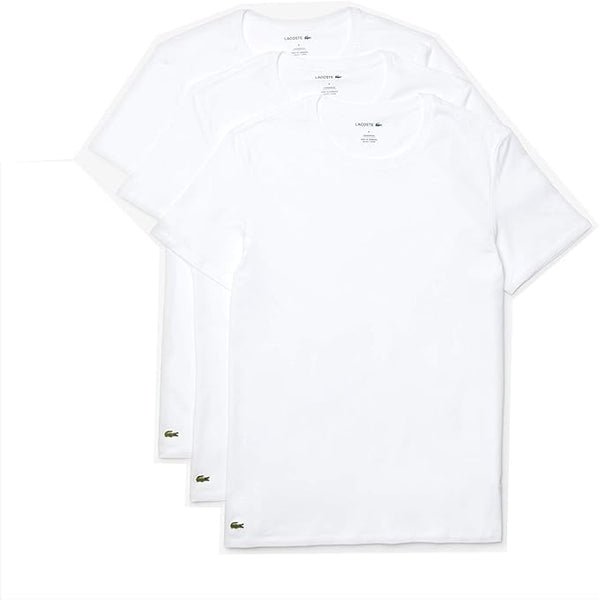 Men's Lacoste White Essentials Cotton Crew Neck T-Shirt (3-Pack)