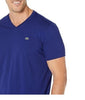 Men's Lacoste Short Sleeve Jersey Pima Reg Fit V Neck T-Shirt Ocean