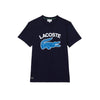 Men's Lacoste Navy Blue Regular Fit XL Croc Print T-Shirt