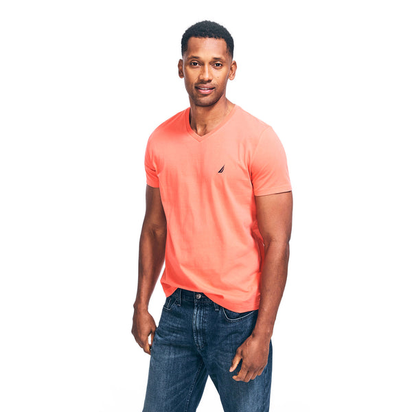 Men's Nautica Premium V-Neck T-Shirt Sugar Coral