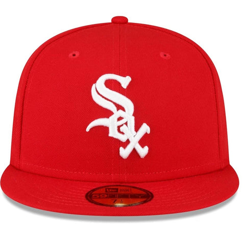 Men's New Era MLB Chicago White Sox Scarlet Side Patch 59Fifty Fitted (60291319)