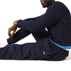 Men's Lacoste Navy Tapered Fit Fleece Trackpants